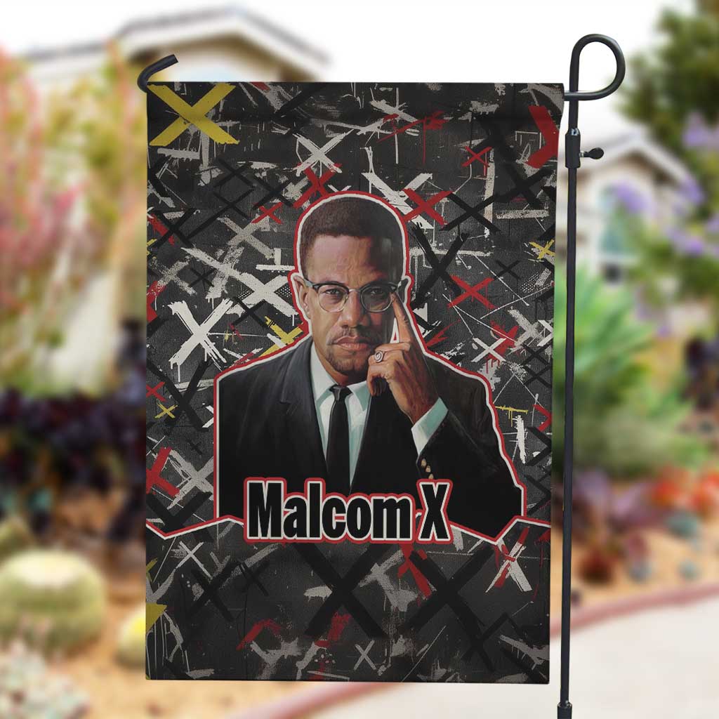 Malcolm X Garden Flag Street Art Style Portrait Quote The Future Belongs to Those Who Prepare Civil Rights Tribute - Wonder Print Shop
