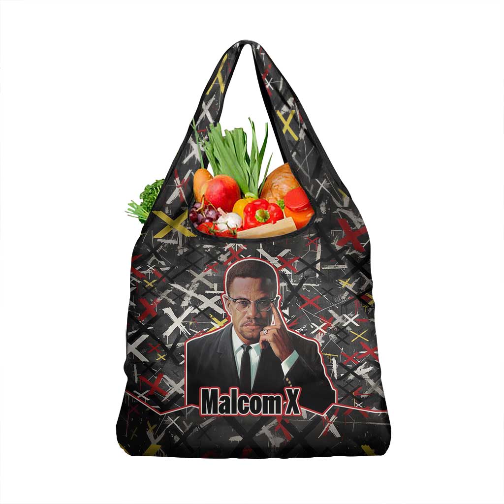Malcolm X Grocery Bag Street Art Style Portrait Quote The Future Belongs to Those Who Prepare Civil Rights Tribute - Wonder Print Shop