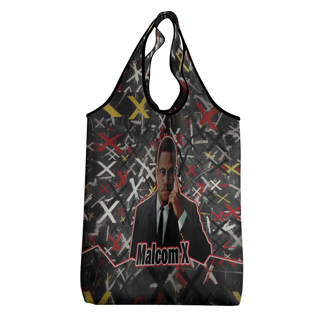 Malcolm X Grocery Bag Street Art Style Portrait Quote The Future Belongs to Those Who Prepare Civil Rights Tribute - Wonder Print Shop