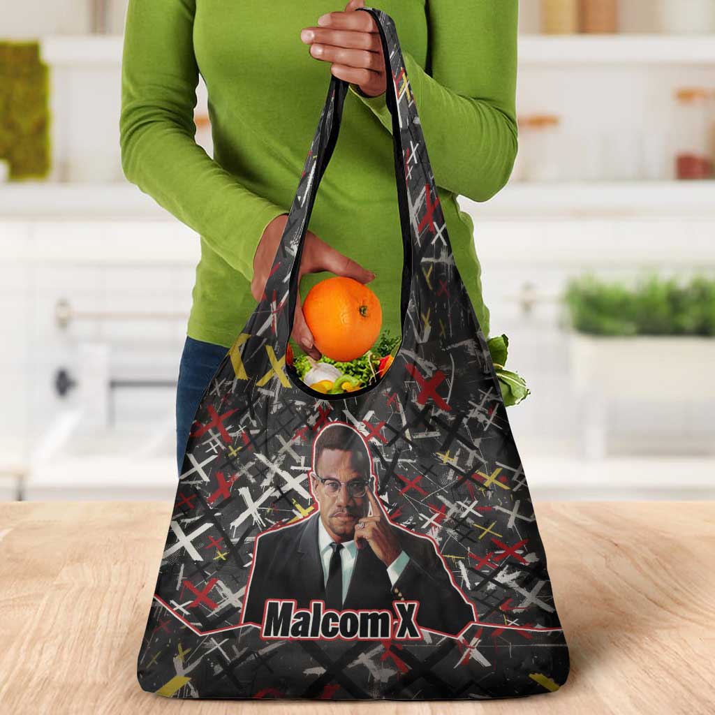 Malcolm X Grocery Bag Street Art Style Portrait Quote The Future Belongs to Those Who Prepare Civil Rights Tribute - Wonder Print Shop