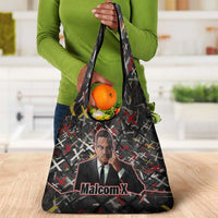 Malcolm X Grocery Bag Street Art Style Portrait Quote The Future Belongs to Those Who Prepare Civil Rights Tribute - Wonder Print Shop