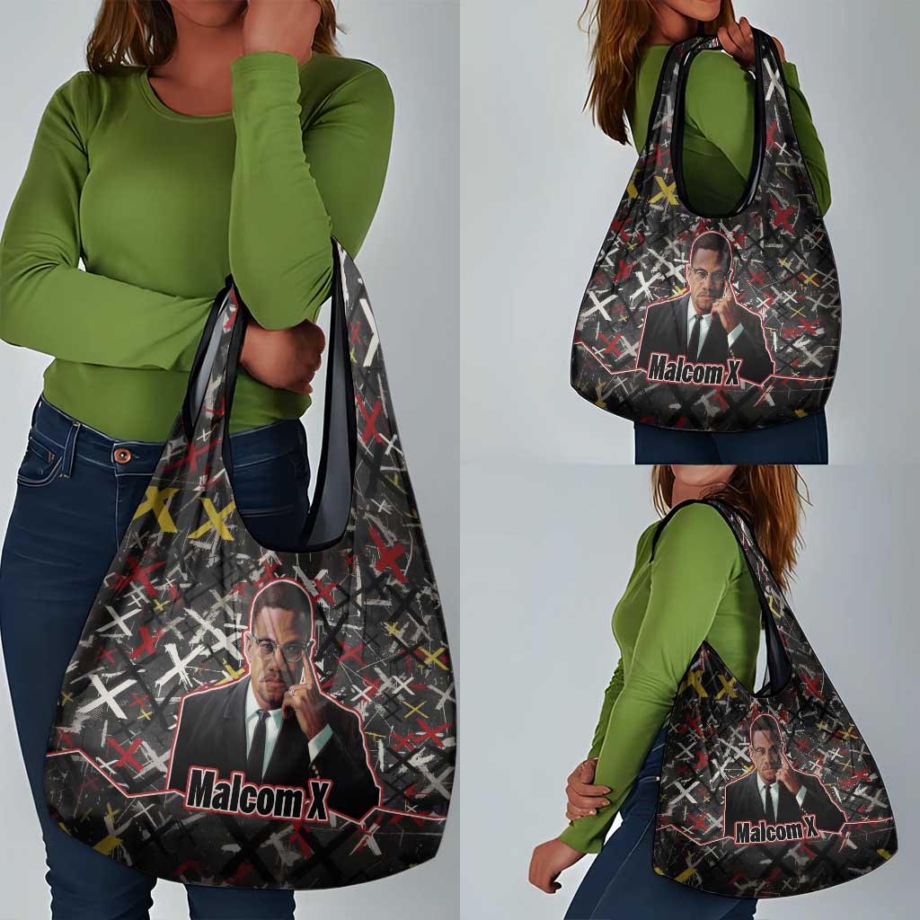 Malcolm X Grocery Bag Street Art Style Portrait Quote The Future Belongs to Those Who Prepare Civil Rights Tribute - Wonder Print Shop
