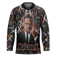 Malcolm X Hockey Jersey Street Art Style Portrait Quote The Future Belongs to Those Who Prepare Civil Rights Tribute - Wonder Print Shop