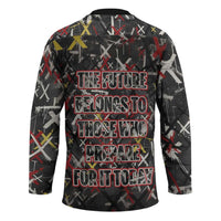Malcolm X Hockey Jersey Street Art Style Portrait Quote The Future Belongs to Those Who Prepare Civil Rights Tribute - Wonder Print Shop