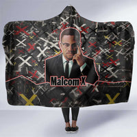 Malcolm X Hooded Blanket Street Art Style Portrait Quote The Future Belongs to Those Who Prepare Civil Rights Tribute - Wonder Print Shop