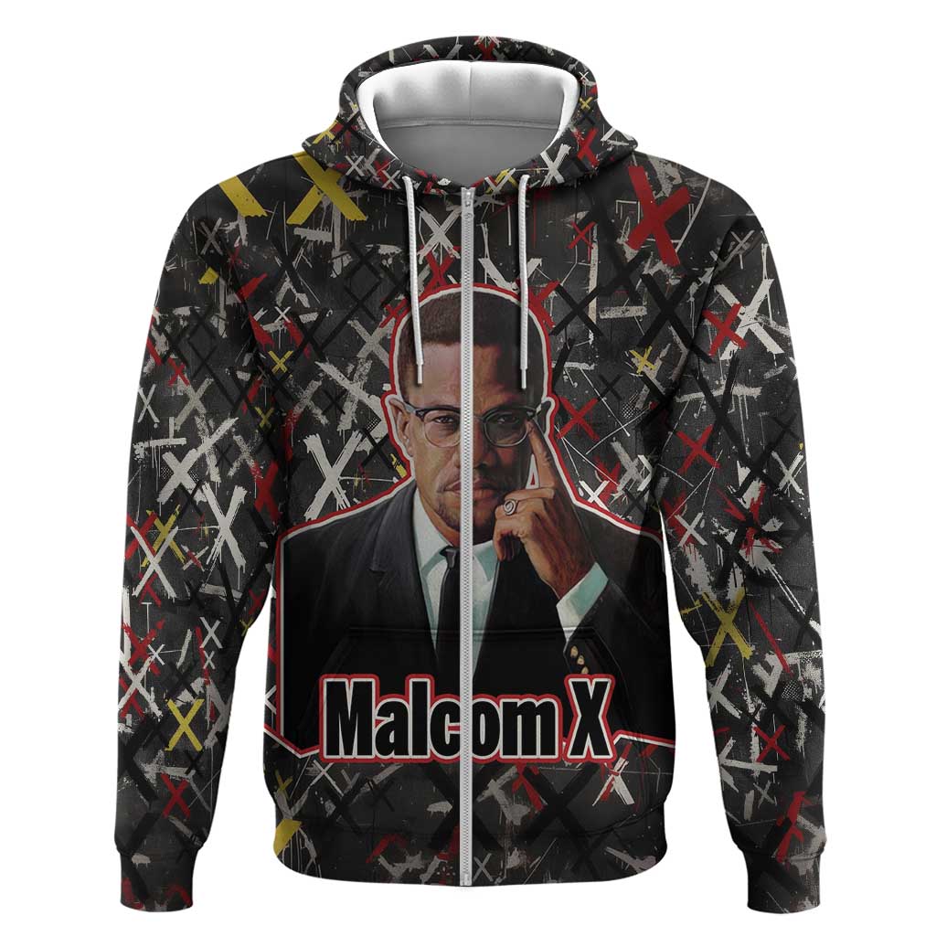 Malcolm X Hoodie Street Art Style Portrait Quote The Future Belongs to Those Who Prepare Civil Rights Tribute - Wonder Print Shop