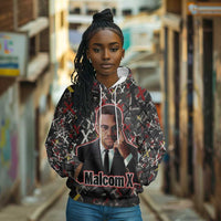 Malcolm X Hoodie Street Art Style Portrait Quote The Future Belongs to Those Who Prepare Civil Rights Tribute - Wonder Print Shop