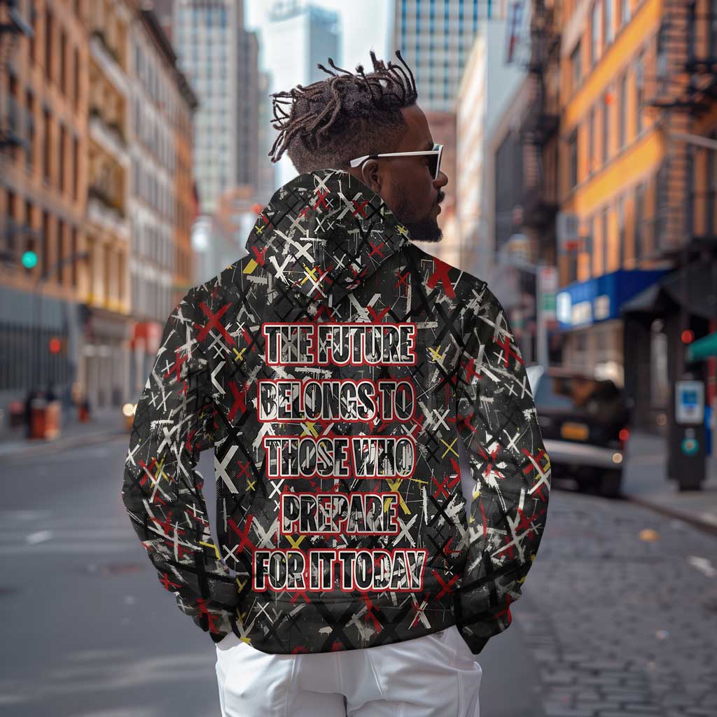 Malcolm X Hoodie Street Art Style Portrait Quote The Future Belongs to Those Who Prepare Civil Rights Tribute - Wonder Print Shop