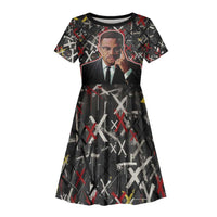 Malcolm X Kid Short Sleeve Dress Street Art Style Portrait Quote The Future Belongs to Those Who Prepare Civil Rights Tribute TS04