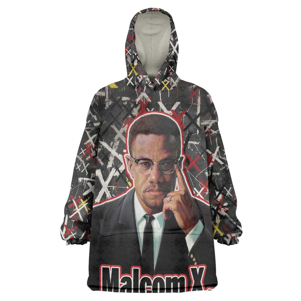 Malcolm X Kid Wearable Blanket Hoodie Street Art Style Portrait Quote The Future Belongs to Those Who Prepare Civil Rights Tribute - Wonder Print Shop