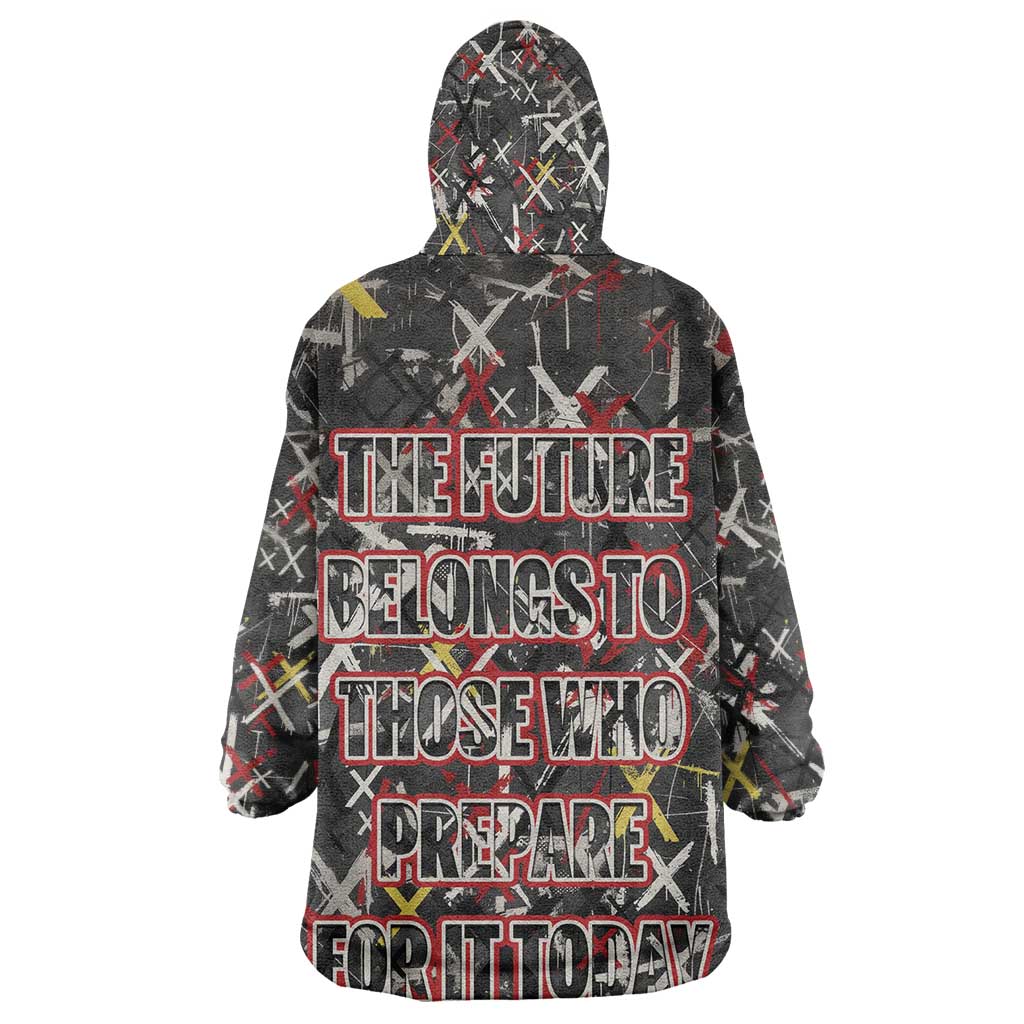 Malcolm X Kid Wearable Blanket Hoodie Street Art Style Portrait Quote The Future Belongs to Those Who Prepare Civil Rights Tribute - Wonder Print Shop