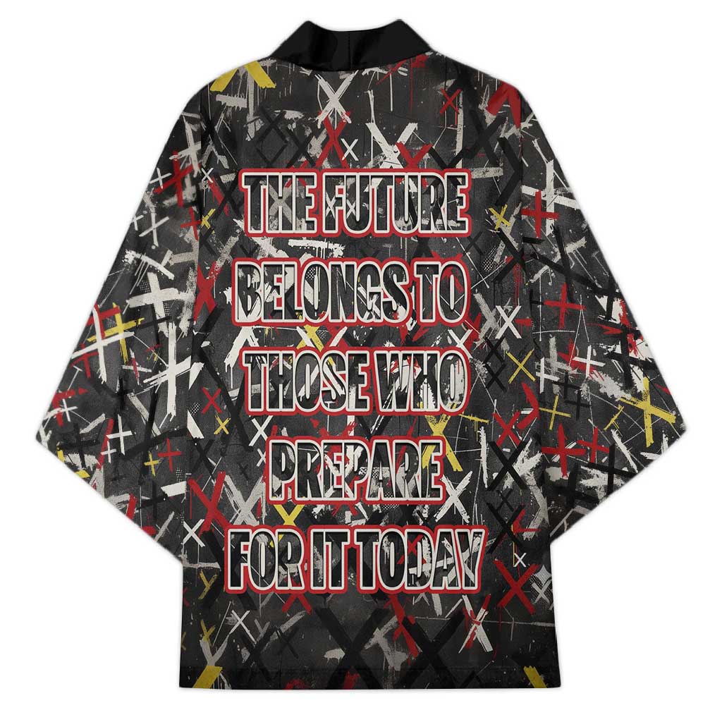 Malcolm X Kimono Street Art Style Portrait Quote The Future Belongs to Those Who Prepare Civil Rights Tribute - Wonder Print Shop