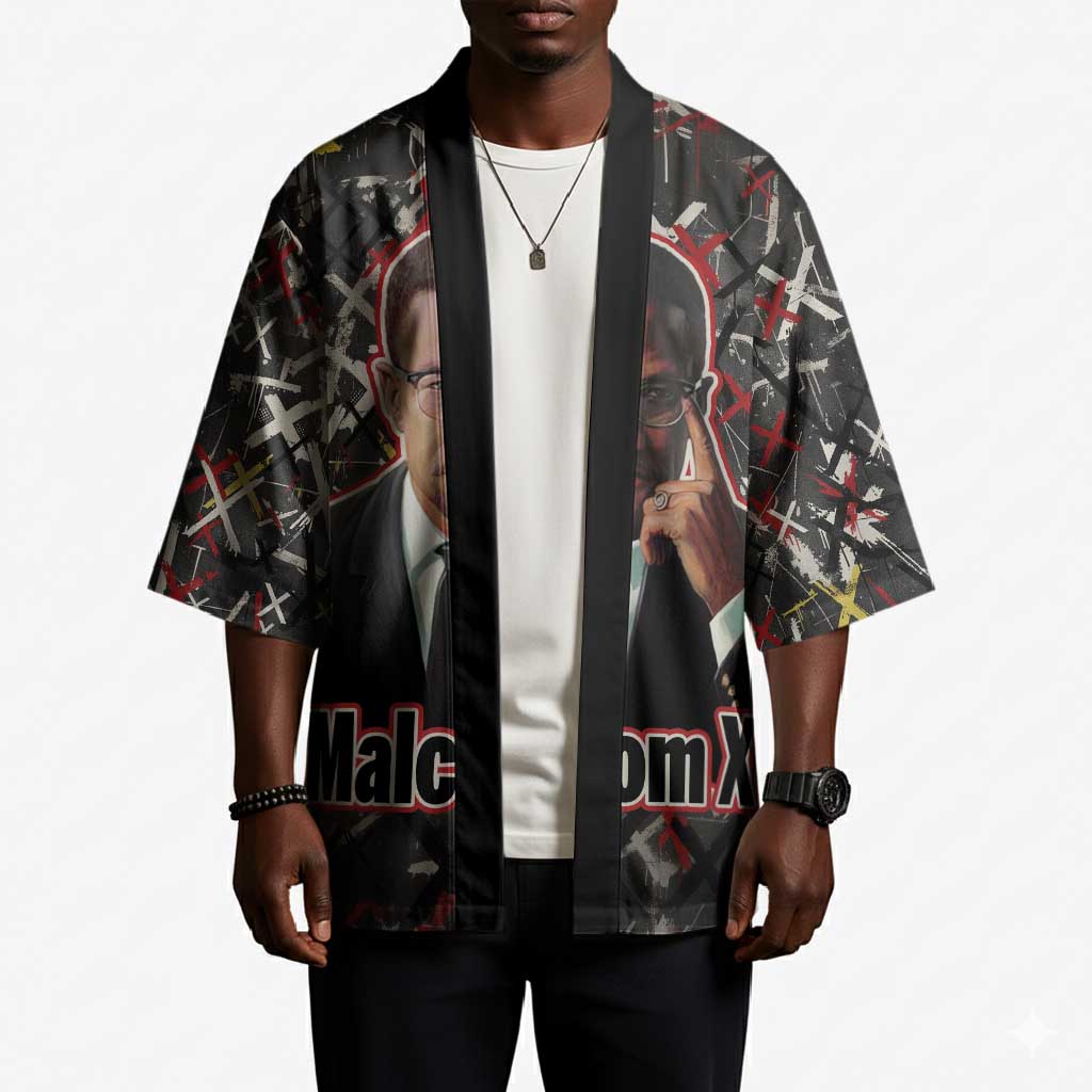 Malcolm X Kimono Street Art Style Portrait Quote The Future Belongs to Those Who Prepare Civil Rights Tribute - Wonder Print Shop
