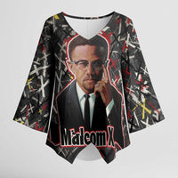Malcolm X Kimono Sleeve Blouse Street Art Style Portrait Quote The Future Belongs to Those Who Prepare Civil Rights Tribute - Wonder Print Shop