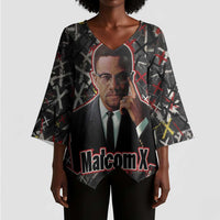Malcolm X Kimono Sleeve Blouse Street Art Style Portrait Quote The Future Belongs to Those Who Prepare Civil Rights Tribute - Wonder Print Shop