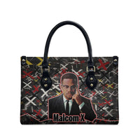 Malcolm X Leather Bag Street Art Style Portrait Quote The Future Belongs to Those Who Prepare Civil Rights Tribute - Wonder Print Shop