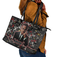 Malcolm X Leather Tote Bag Street Art Style Portrait Quote The Future Belongs to Those Who Prepare Civil Rights Tribute - Wonder Print Shop