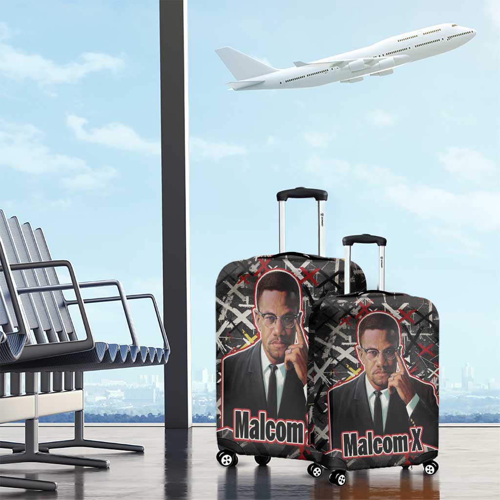 Malcolm X Luggage Cover Street Art Style Portrait Quote The Future Belongs to Those Who Prepare Civil Rights Tribute - Wonder Print Shop