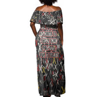 Malcolm X Off Shoulder Maxi Dress Street Art Style Portrait Quote The Future Belongs to Those Who Prepare Civil Rights Tribute - Wonder Print Shop