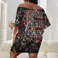 Malcolm X Off Shoulder Short Dress Street Art Style Portrait Quote The Future Belongs to Those Who Prepare Civil Rights Tribute - Wonder Print Shop