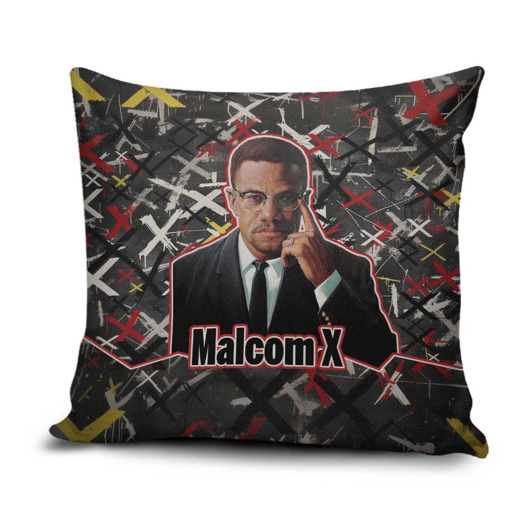 Malcolm X Pillow Cover Street Art Style Portrait Quote The Future Belongs to Those Who Prepare Civil Rights Tribute - Wonder Print Shop