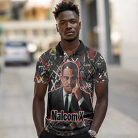 Malcolm X Polo Shirt Street Art Style Portrait Quote The Future Belongs to Those Who Prepare Civil Rights Tribute TS04