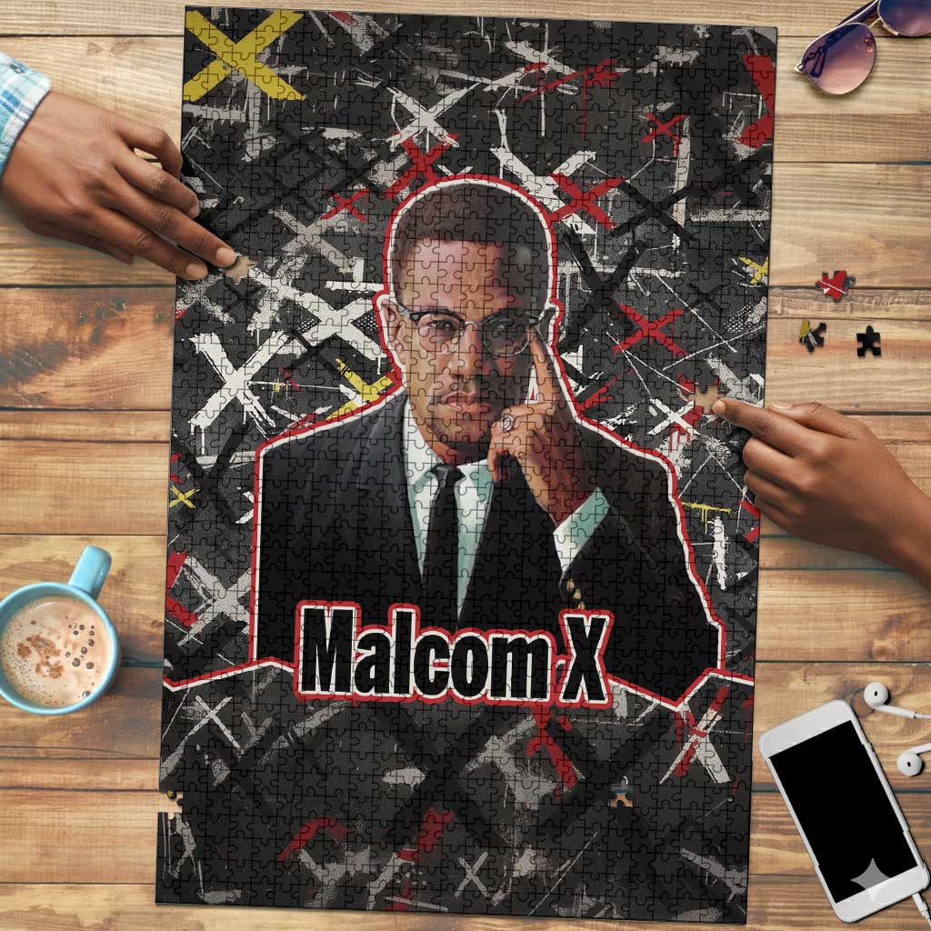 Malcolm X Puzzle Street Art Style Portrait Quote The Future Belongs to Those Who Prepare Civil Rights Tribute - Wonder Print Shop