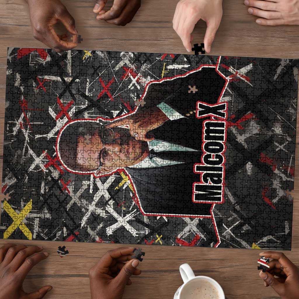 Malcolm X Puzzle Street Art Style Portrait Quote The Future Belongs to Those Who Prepare Civil Rights Tribute - Wonder Print Shop