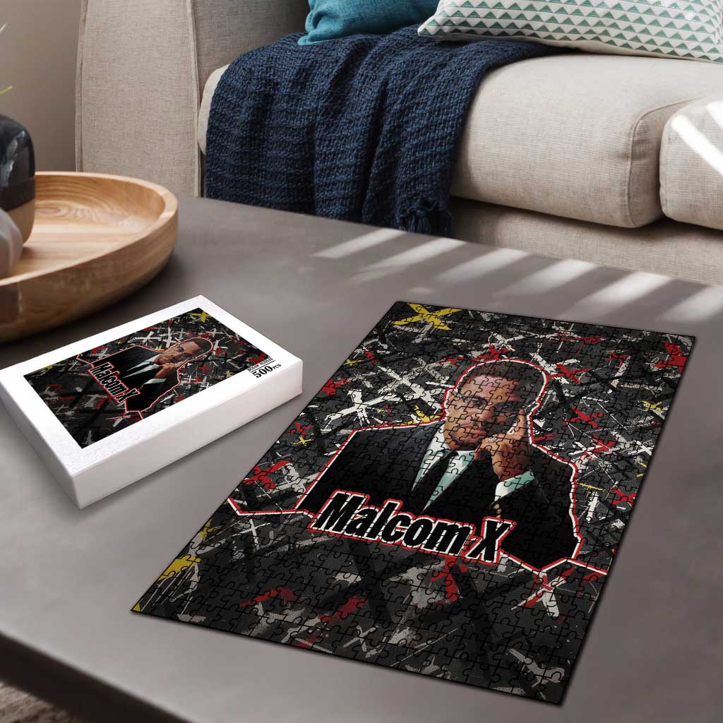 Malcolm X Puzzle Street Art Style Portrait Quote The Future Belongs to Those Who Prepare Civil Rights Tribute - Wonder Print Shop
