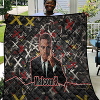 Malcolm X Quilt Street Art Style Portrait Quote The Future Belongs to Those Who Prepare Civil Rights Tribute - Wonder Print Shop