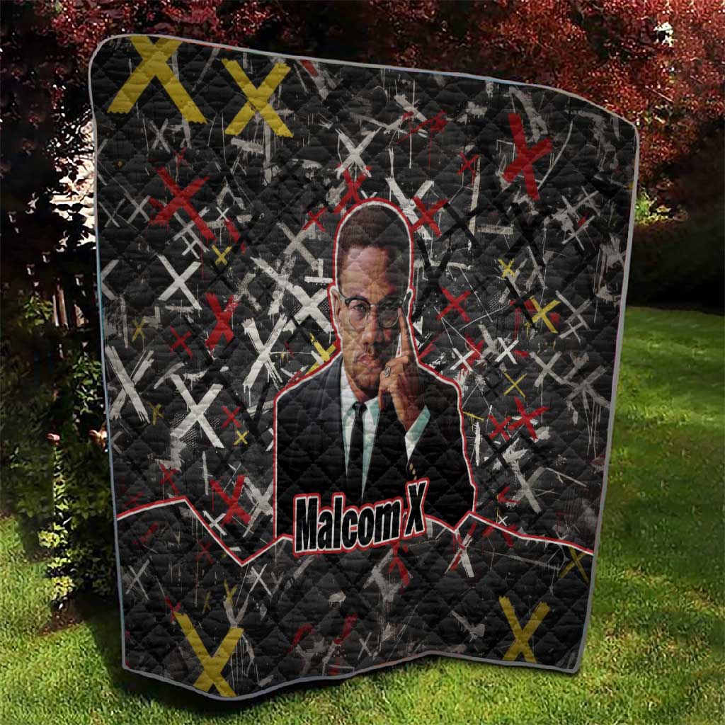 Malcolm X Quilt Street Art Style Portrait Quote The Future Belongs to Those Who Prepare Civil Rights Tribute - Wonder Print Shop