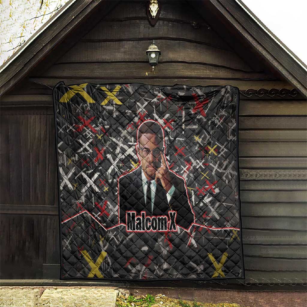 Malcolm X Quilt Street Art Style Portrait Quote The Future Belongs to Those Who Prepare Civil Rights Tribute - Wonder Print Shop