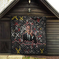 Malcolm X Quilt Street Art Style Portrait Quote The Future Belongs to Those Who Prepare Civil Rights Tribute - Wonder Print Shop