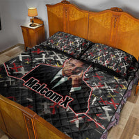 Malcolm X Quilt Bed Set Street Art Style Portrait Quote The Future Belongs to Those Who Prepare Civil Rights Tribute - Wonder Print Shop