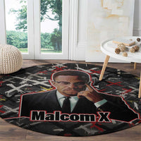Malcolm X Round Carpet Street Art Style Portrait Quote The Future Belongs to Those Who Prepare Civil Rights Tribute - Wonder Print Shop