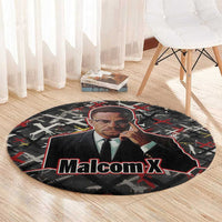 Malcolm X Round Carpet Street Art Style Portrait Quote The Future Belongs to Those Who Prepare Civil Rights Tribute - Wonder Print Shop