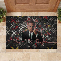 Malcolm X Rubber Doormat Street Art Style Portrait Quote The Future Belongs to Those Who Prepare Civil Rights Tribute - Wonder Print Shop