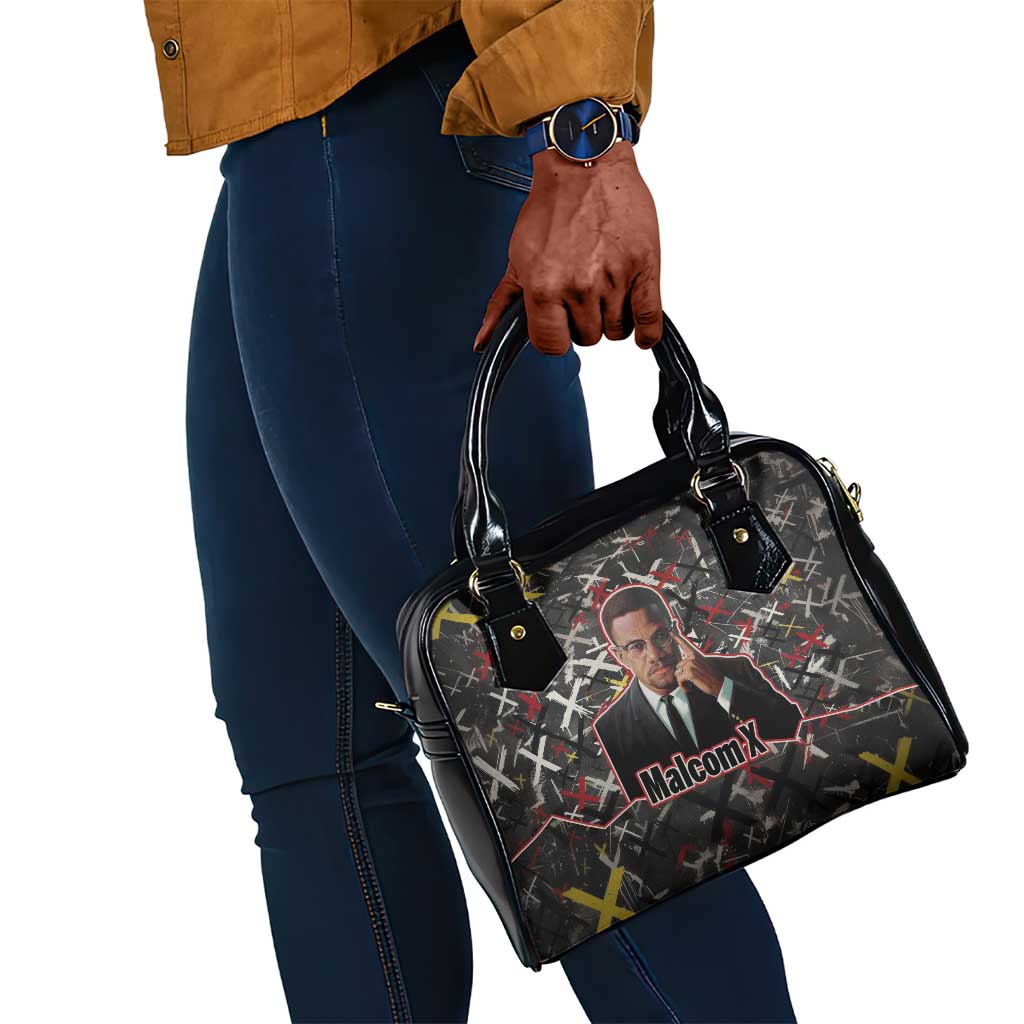 Malcolm X Shoulder Handbag Street Art Style Portrait Quote The Future Belongs to Those Who Prepare Civil Rights Tribute - Wonder Print Shop