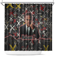 Malcolm X Shower Curtain Street Art Style Portrait Quote The Future Belongs to Those Who Prepare Civil Rights Tribute - undefined