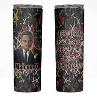 Malcolm X Skinny Tumbler Street Art Style Portrait Quote The Future Belongs to Those Who Prepare Civil Rights Tribute - Wonder Print Shop