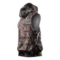 Malcolm X Sleeveless Hoodie Street Art Style Portrait Quote The Future Belongs to Those Who Prepare Civil Rights Tribute - Wonder Print Shop