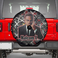 Malcolm X Spare Tire Cover Street Art Style Portrait Quote The Future Belongs to Those Who Prepare Civil Rights Tribute - Wonder Print Shop