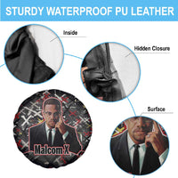Malcolm X Spare Tire Cover Street Art Style Portrait Quote The Future Belongs to Those Who Prepare Civil Rights Tribute - Wonder Print Shop