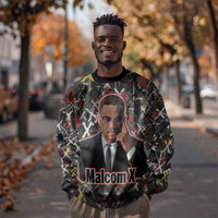 Malcolm X Sweatshirt Street Art Style Portrait Quote The Future Belongs to Those Who Prepare Civil Rights Tribute - Wonder Print Shop