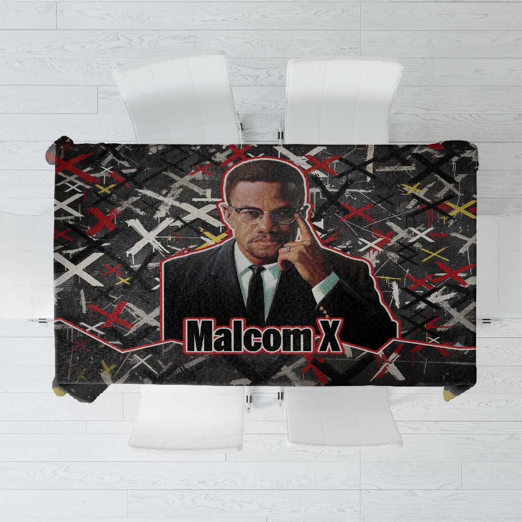 Malcolm X Tablecloth Street Art Style Portrait Quote The Future Belongs to Those Who Prepare Civil Rights Tribute - Wonder Print Shop