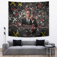 Malcolm X Tapestry Street Art Style Portrait Quote The Future Belongs to Those Who Prepare Civil Rights Tribute - Wonder Print Shop