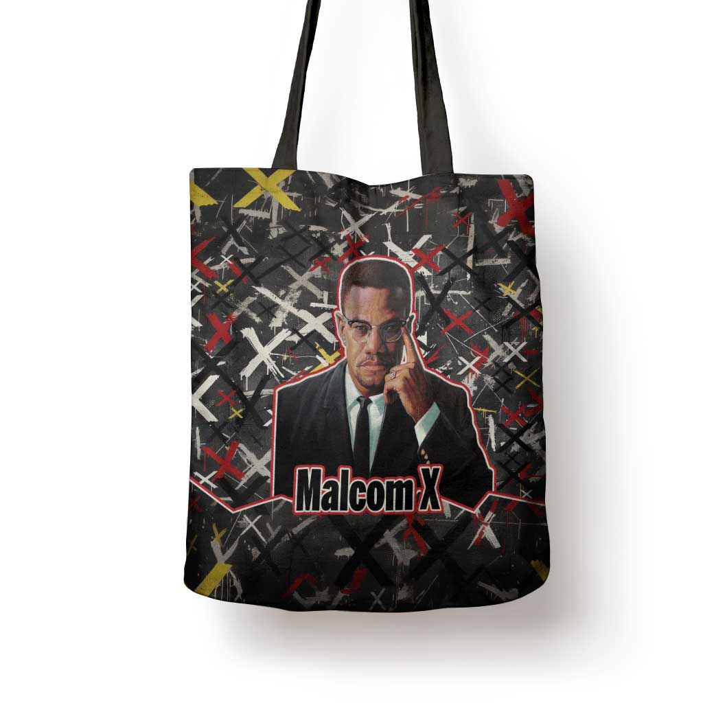 Malcolm X Tote Bag Street Art Style Portrait Quote The Future Belongs to Those Who Prepare Civil Rights Tribute - Wonder Print Shop