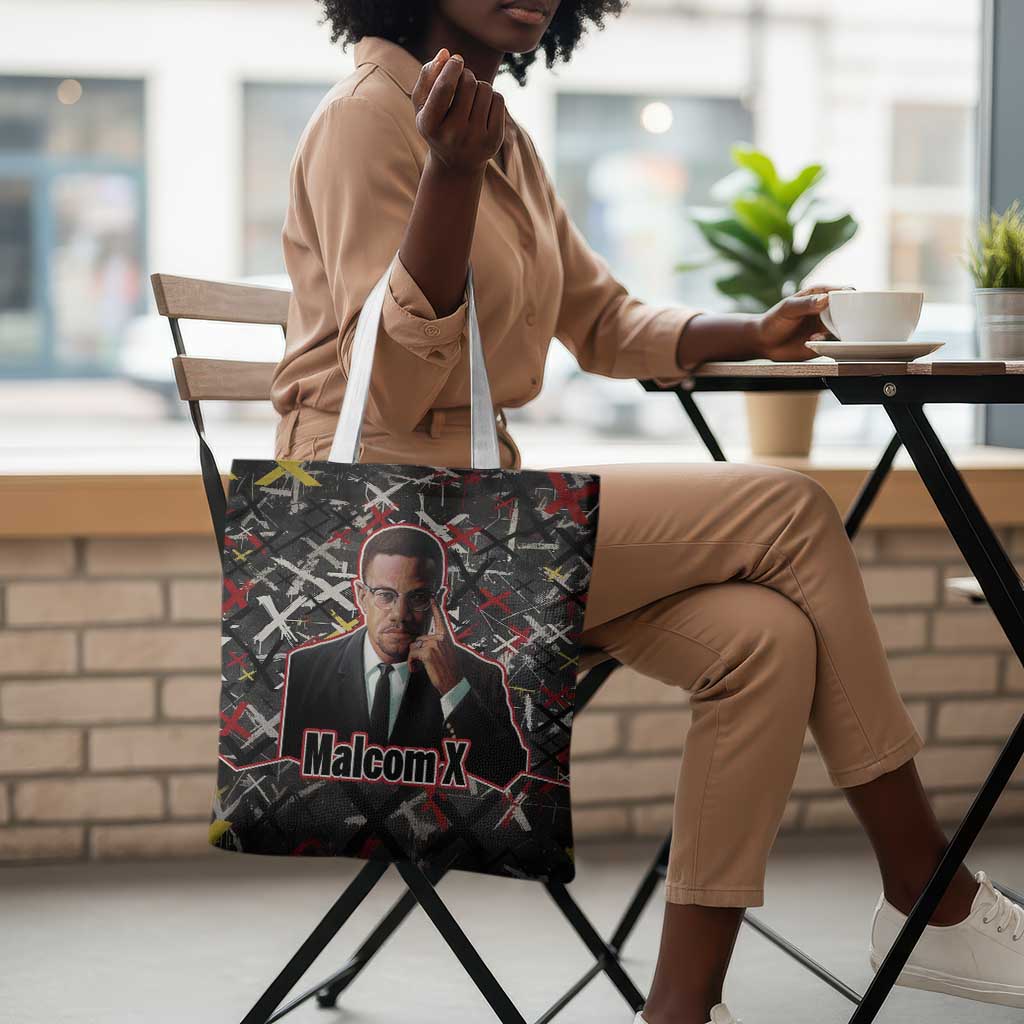 Malcolm X Tote Bag Street Art Style Portrait Quote The Future Belongs to Those Who Prepare Civil Rights Tribute - Wonder Print Shop