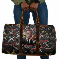 Malcolm X Travel Bag Street Art Style Portrait Quote The Future Belongs to Those Who Prepare Civil Rights Tribute - Wonder Print Shop