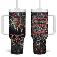 Malcolm X Tumbler With Handle Street Art Style Portrait Quote The Future Belongs to Those Who Prepare Civil Rights Tribute - Wonder Print Shop